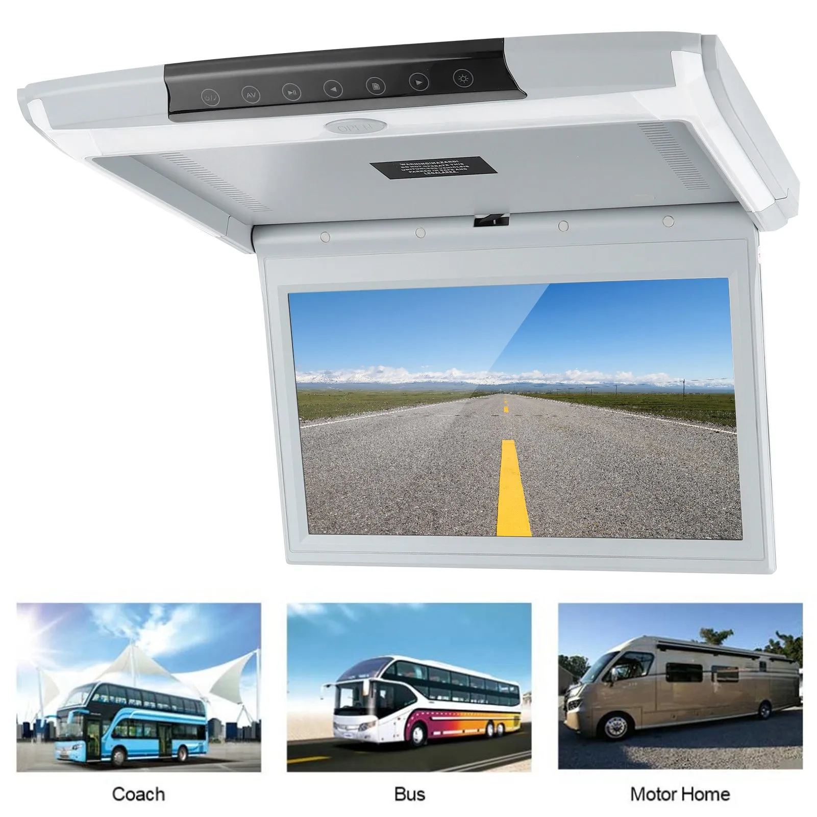 1080P Roof Player 11.6in Car Ceiling Monitor HD 1080P TV MP5 Display Screen with USB TF HDMI FM Supports Remote Control