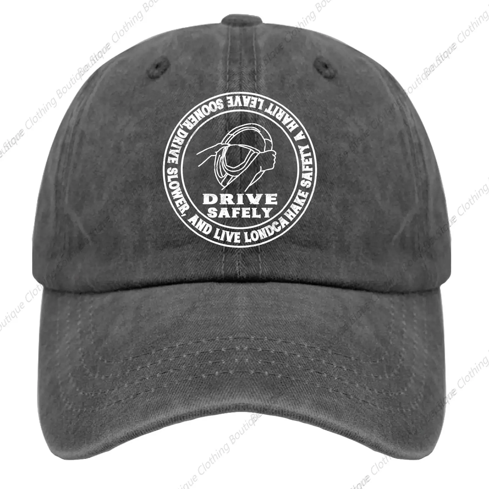 Safe driving Safety first Funny World Safety Day caps funny hat Pigment Black men's hats & caps Gifts for