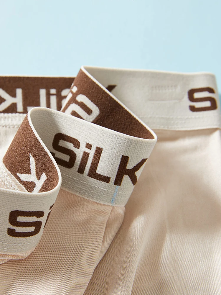 SuyaDream MEN Boxer Shorts 100%Natural Silk Healthy Solid Panties Natural Fabric Underwear