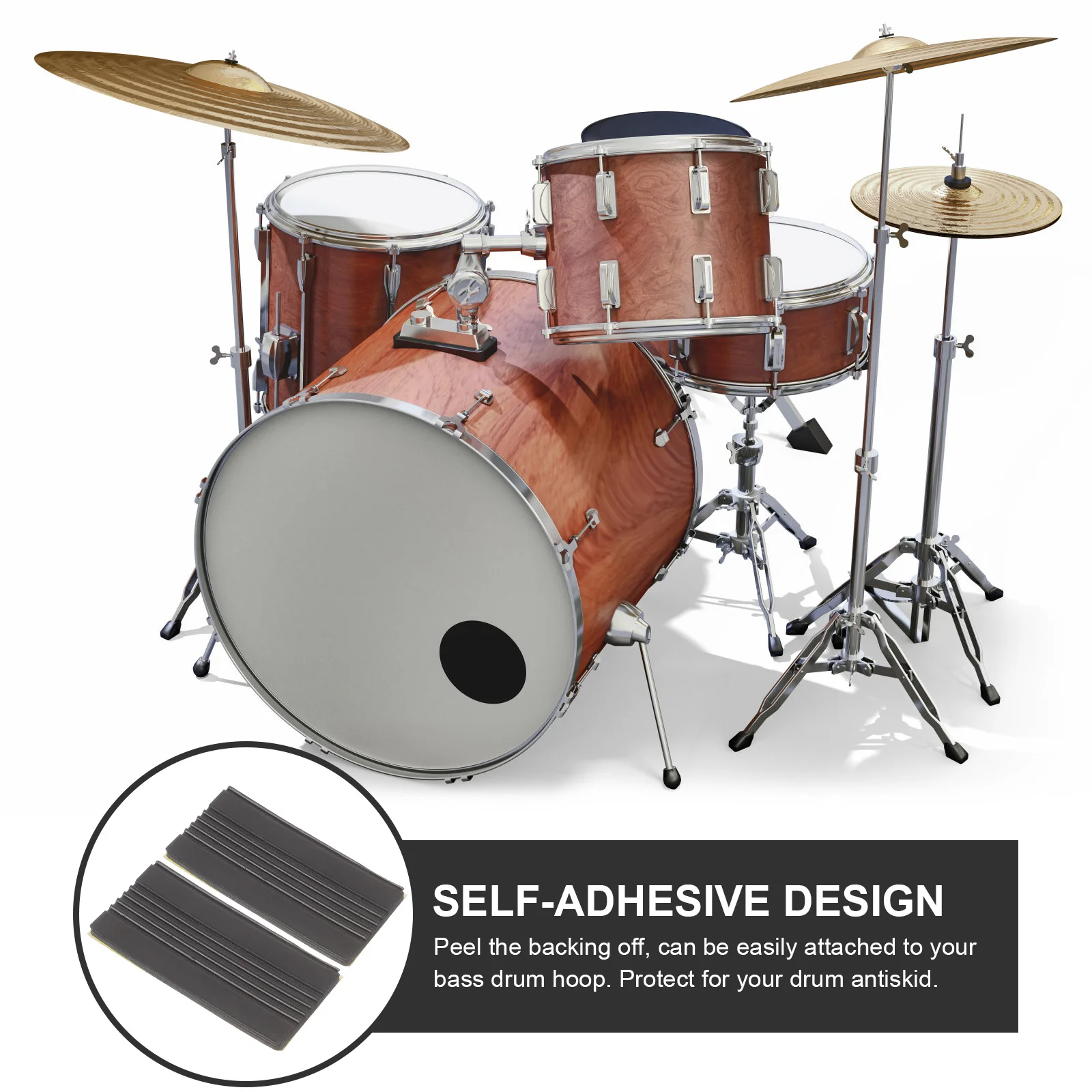 

2pcs Rubber Pad Guard Anti-Skid Bass Drum Pads For Drum Set Foot Pedal Parts Percussion Instrument Accessories