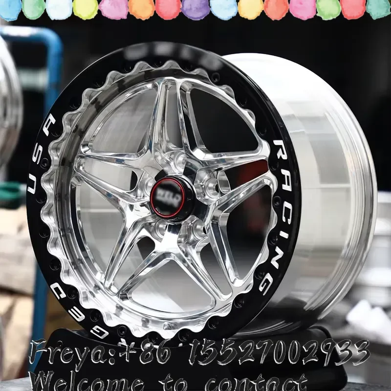 17x10 15x10 5x114.3 5x4.5 WELD S81 Forged Drag Beadlock Wheels Polished 5 Spoke Backspace 3 4 for Mustang GT Drag Wheels