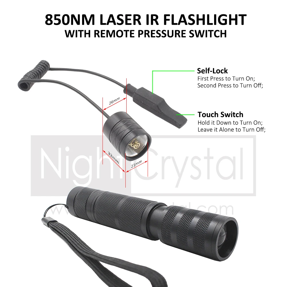 5W 850nm 940nm Portable Infrared IR Flashlight Torch Telescopic Focusing Zoomable for Tactical Hunting Night Vision Devices