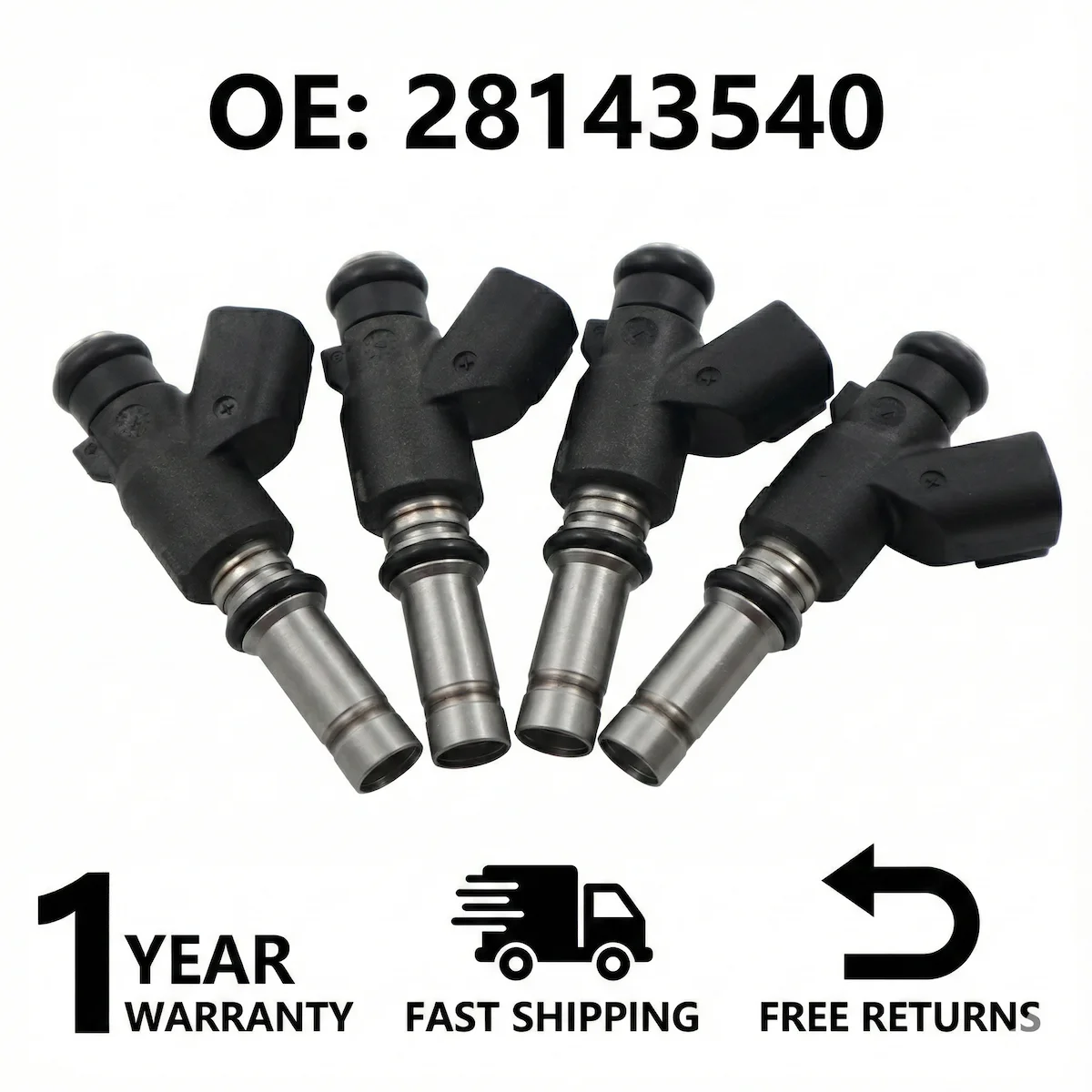 

4Pcs Fuel Injectors 28143540 For Chevrolet Sail Aveo 1.2L 1.4L 4-Hole Extended Nozzle Flow Matched Replacement Kit