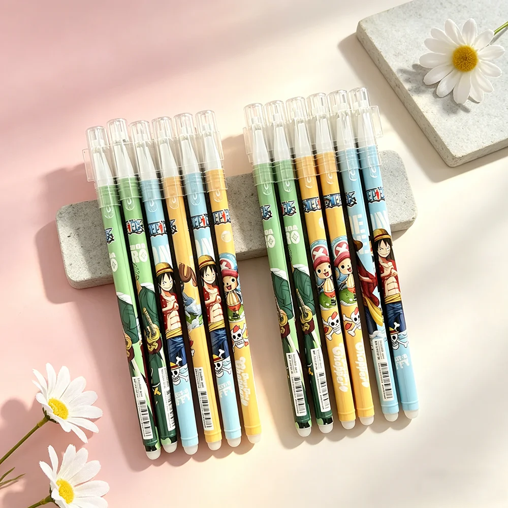 12pcs One Piece Magic Erasable Gel Pens Set Blue Ink 0.5mm Fine Point Neutral Student Office School Supplies Birthday Gift