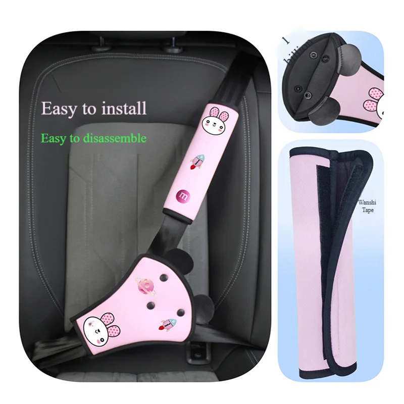 Cinto de segurança infantil para carro, protetor de ombro de segurança, âncora, capa de proteção de cinto de segurança, limitador de pescoço anti-pitada, protetor de barriga