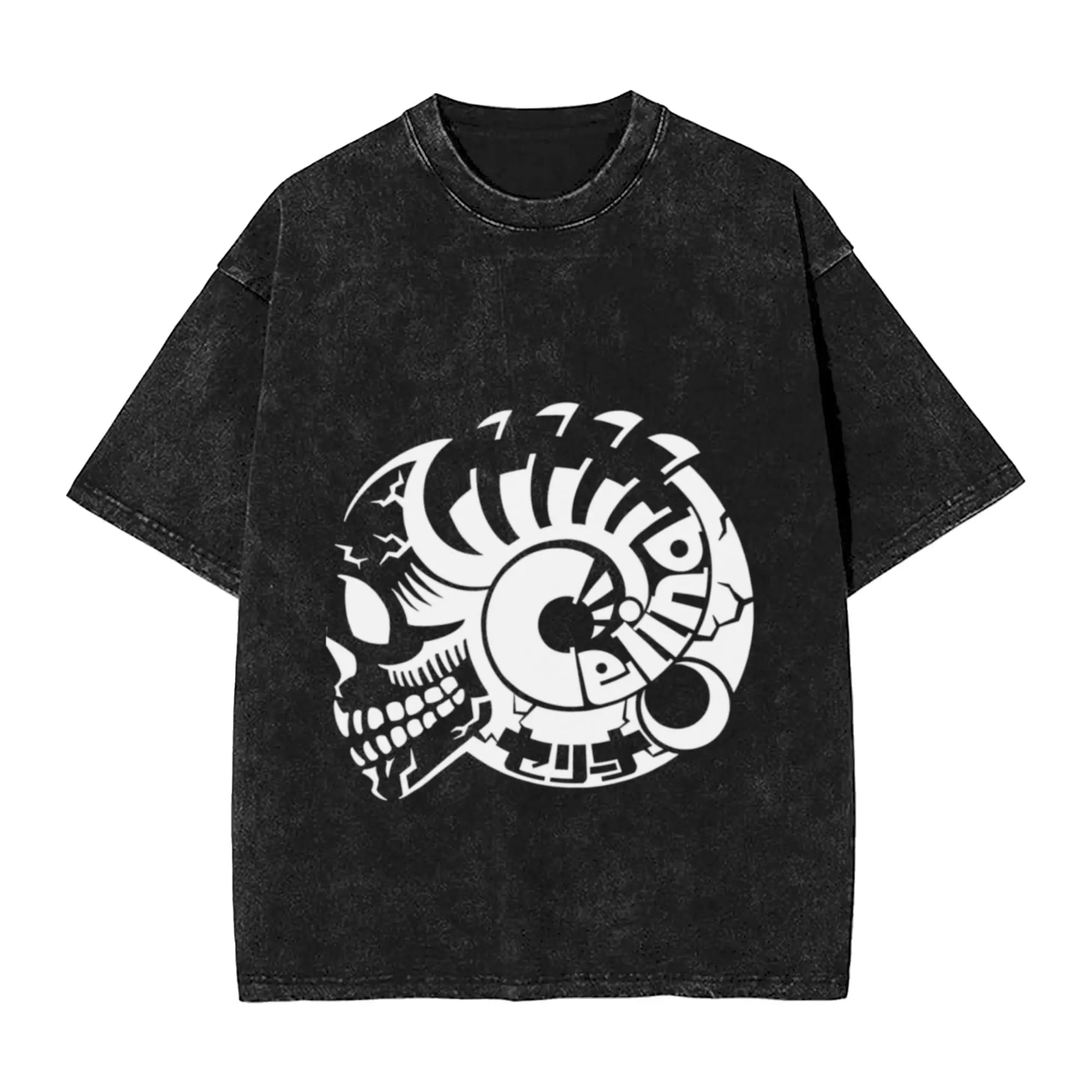 Celina Sheep Skull Logo Unique Stylish A T-Shirt Oversized Short Sleeve Cotton Tees Tops