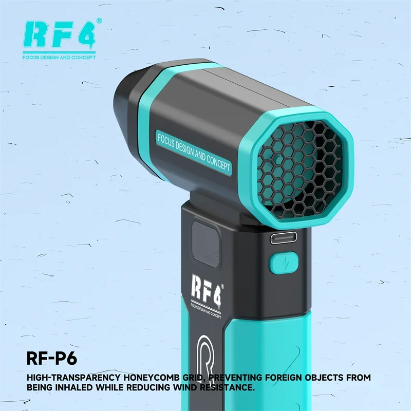 مروحة RF4 RF-P6 USB-C المحمولة سريعة السرعة، 6 سرعات لتبريد إصلاح ثنائي الفينيل متعدد الكلور والإضاءة الليلية الخارجية، مجموعة أدوات ورشة العمل #5