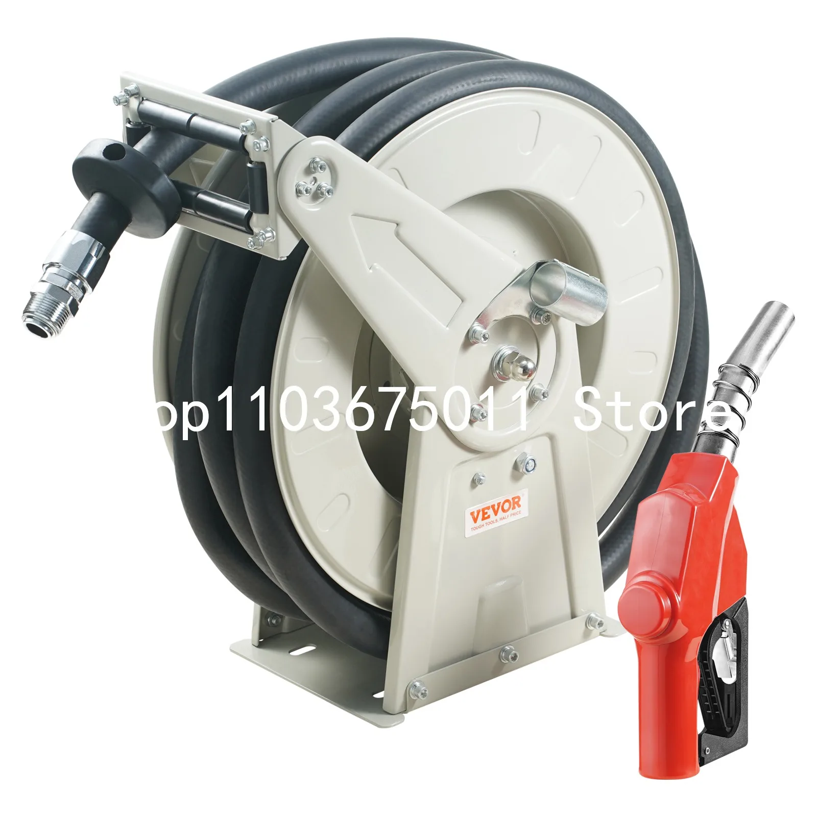 

33/50/66ft Fuel Hose Reel Extra Long Retractable Spring Driven Auto Swivel Rewind for Auto Repair Heavy Industries