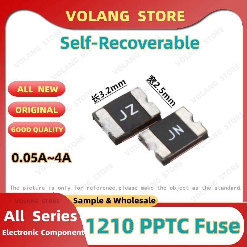 Fusible autorecuperable de CHIP PPTC, 10 piezas, 1210, 50MA, 60V, 0.05A, 0.1A, 0.2A, 0.35A, 0.5A, 12V, 750MA, 1.1A, 1.5A, 1.75A, 2A, 2.6A, 3A, 3.5A,