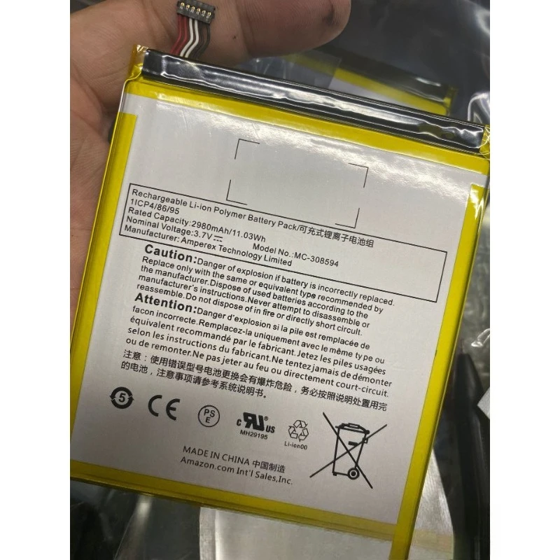 MC-308594 Battery for Amazon Kindle Fire 7 5th Gen SV98LN B01GEW27DA Kindle Fire 7 2980mAh Moblie Phone Battery