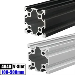 2Pcs 4040 V-Slot Aluminum Extrusion Profiles 100-550mm EU Standard Aluminum Linear Rail Slide Slot for CNC Router Kit 3D Printer