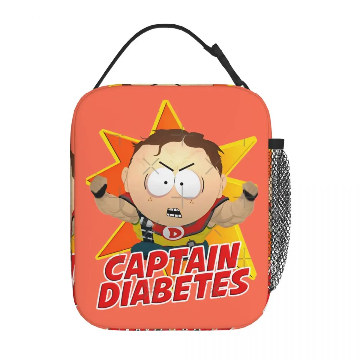 

South-Parks Captain Diabetes Scott Malkinson Insulated Lunch Bags Cooler Bag Meal Container Lunch Box Tote for Men College