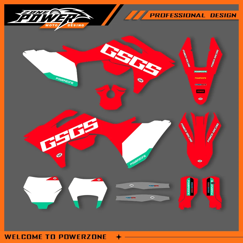 

POWERZONE For GASGAS Motocross Team Graphics Background Sticker Decal Kits For GASGAS 2024 2025 2026 EC Customized Number 01