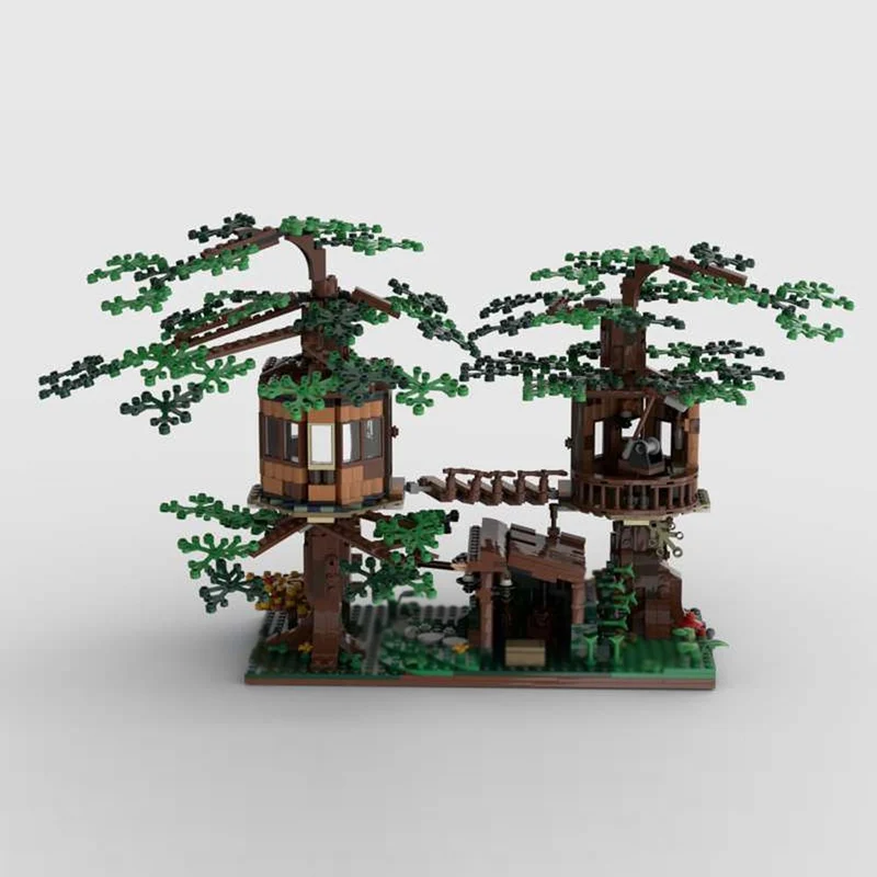 중세 성 모델 MOC 빌딩 블록 마을 나무집 모듈형 기술 어린이 휴일 선물 조립 장난감 세트