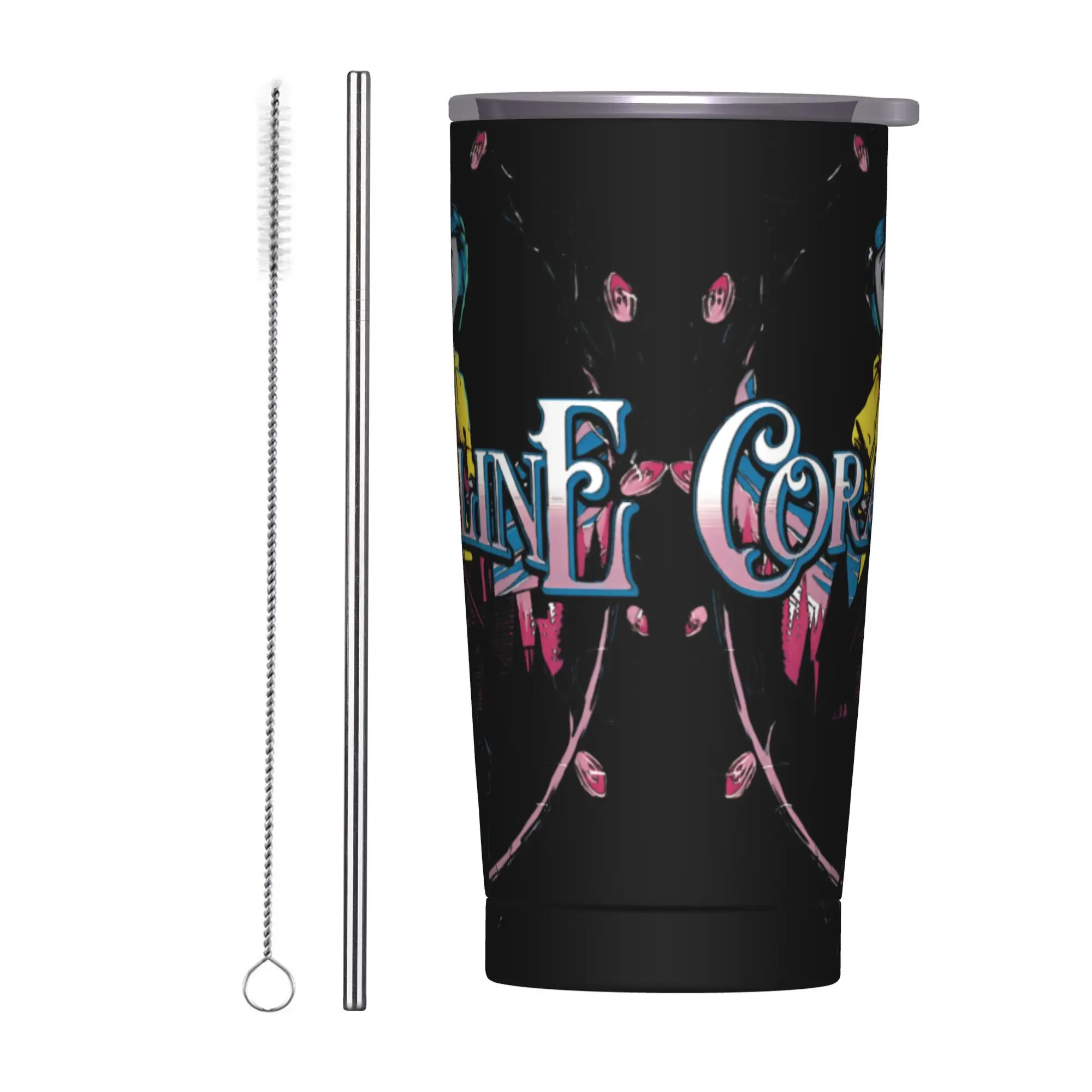 

Стакан из нержавеющей стали, кружки Coralines, чашка с соломинкой, фильм ужасов, путешествия, горячие напитки, бутылка для воды, сохраняющая тепло, большая кофейная кружка