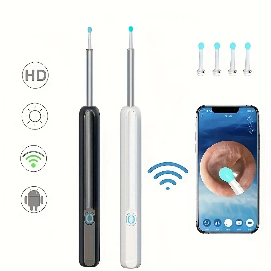 Earwax Removal Tool, High-resolution Camera With ° Angle Of View And 6 LED Lights, Allow To Clearly See Every Corner Of Ear Can