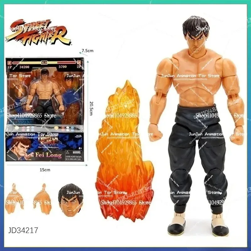 Op voorraad: Jada Toys Ultra Street Fight II Baison, Akuma, T. Hawke, Violent Ken, RYU, Guile – 15 cm actiefiguur, verzamelobject.