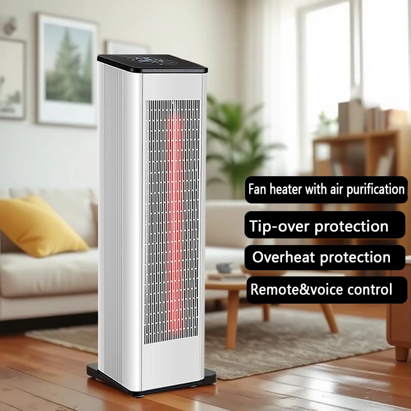 2000W Floor Stand Fan and Heater PTC Quiet Electric Fan Heaters for Home Portable
