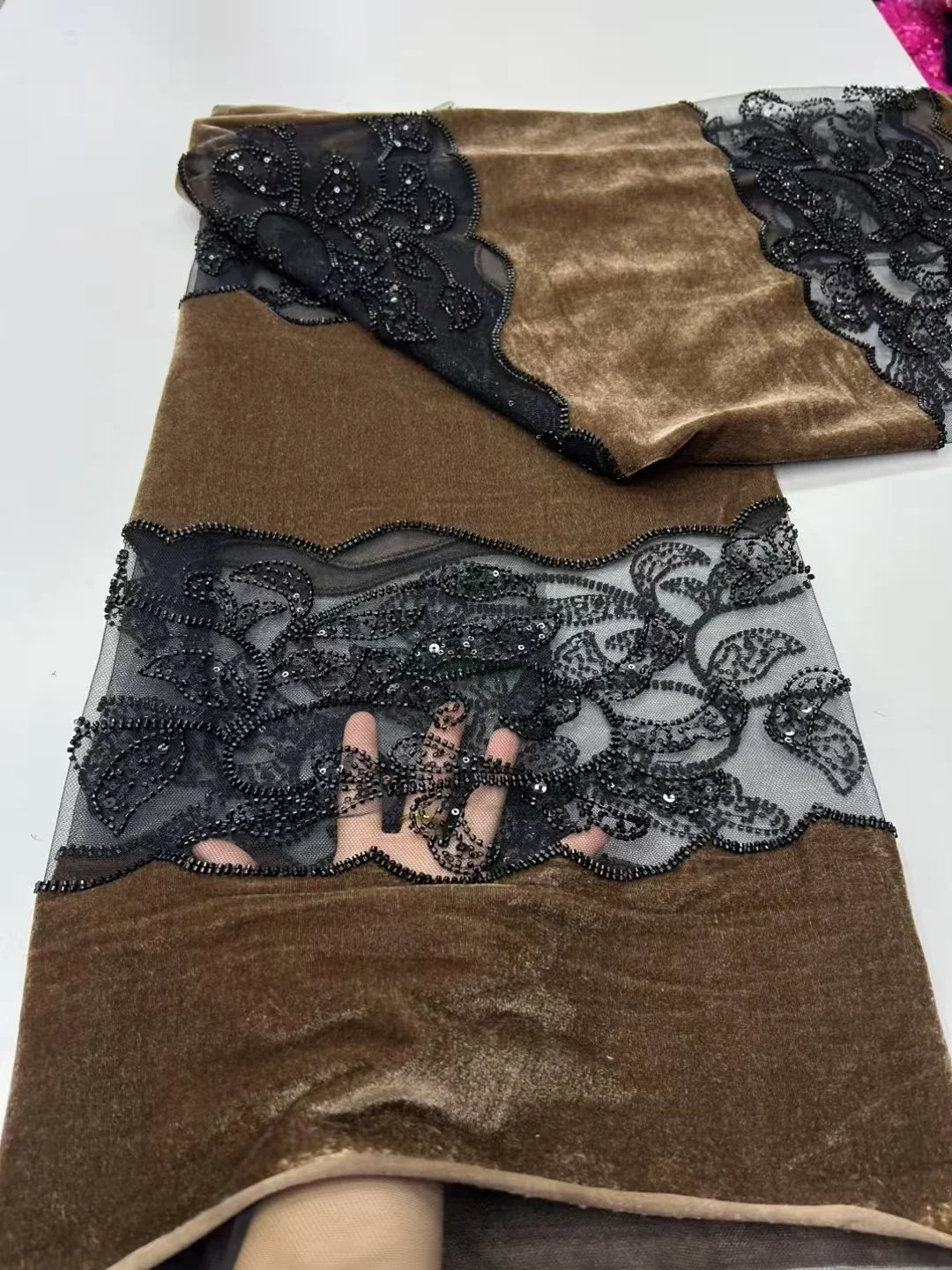 الأخضر المخملية الترتر أقمشة الدانتيل ثلاثية الأبعاد شبكة تطريز السويسري الفوال عالية الجودة الدانتيل الأفريقي 5 ياردة لخياطة فستان الحفلات