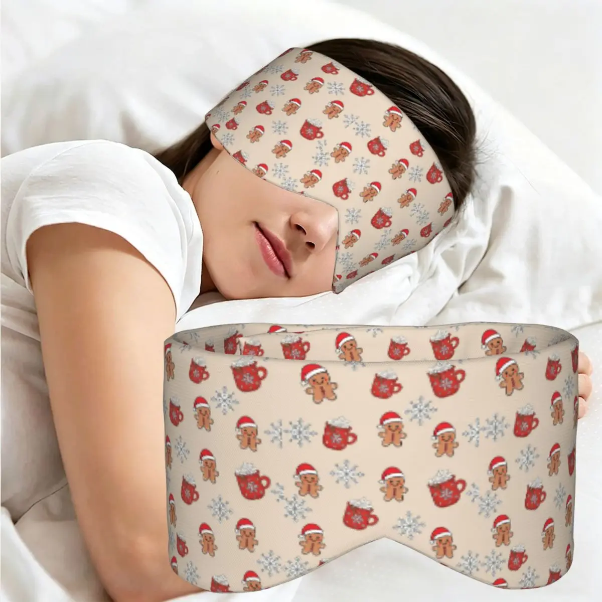 Merry Christmas Tree And Gingerbread Men sleep mask Portable Eye Cover for Girls Boys Home Sleeping Party Gift Eyeshade eyepatch