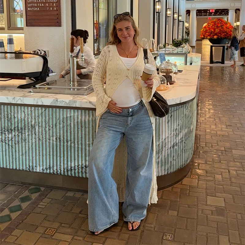 

Female Simple High Quality Single Breasted Sweater Autumn Classical Easy Match Knit Cardigan Elegant High Street Long Jacket