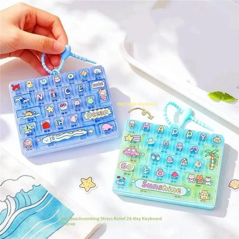 26-Tasten-Keyboard-Tastenkappen-Clicker Fidget-Tastenkappen Anti-Stress-Schlüsselanhänger Niedlicher Clicker-Schlüsselanhänger Taschenanhänger 1 Stück – Detail 1