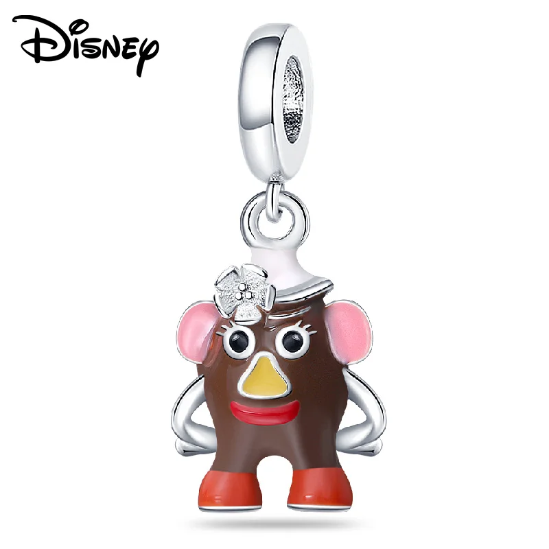 ديزني 925 الفضة لا يقهر حطام الملك وأليس مغامرات في بلاد العجائب وأعلى في حلقة قلادة متعددة الأنماط الخرز #6