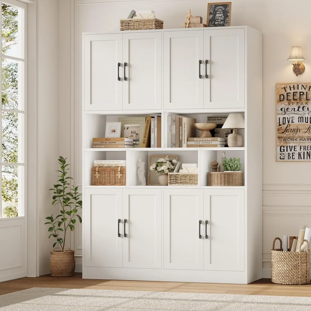 خزانة تخزين طويلة 71 بوصة، خزانة مطبخ كبيرة مع أرفف وأبواب عميقة، رف عرض قائم بذاته مقاس 47 بوصة مع #2