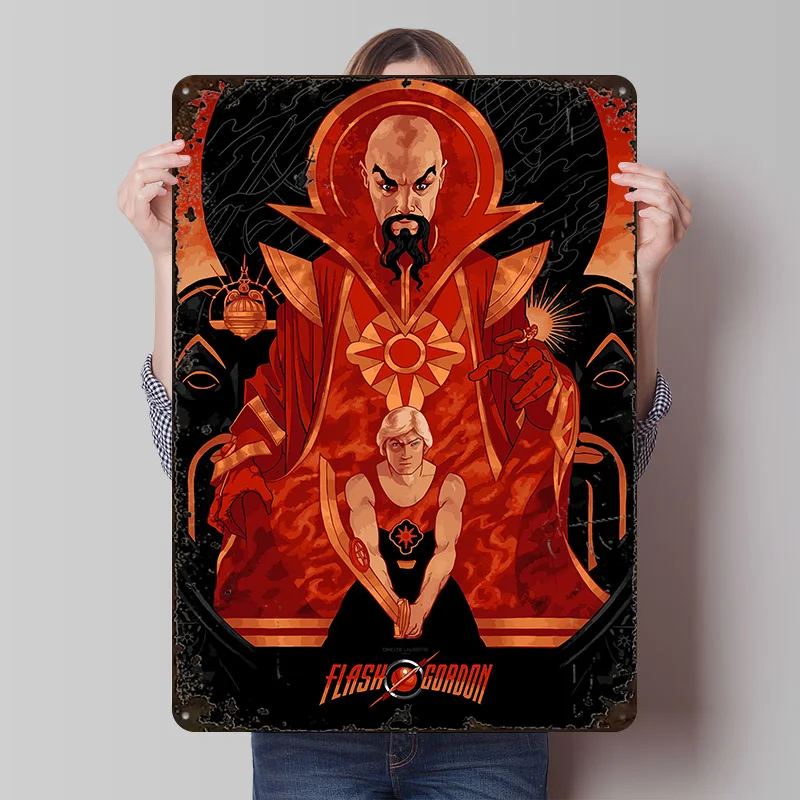 Flash Gordon Movie Art Tin Poster Customized Wall Art Retro Vintage Metal Signs for Fans Room Custom Plate Home Decor Items Desk