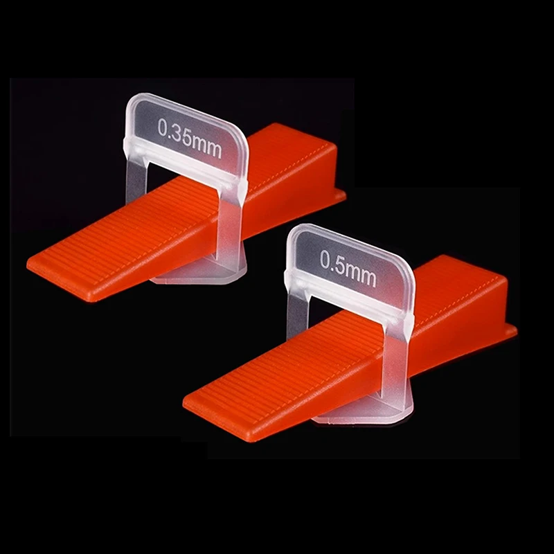 

Essential Construction Tools: 100PCS 0.35mm & 0.5mm Tile Leveling System with Leveler Base, Shims, Wedges, Clamps