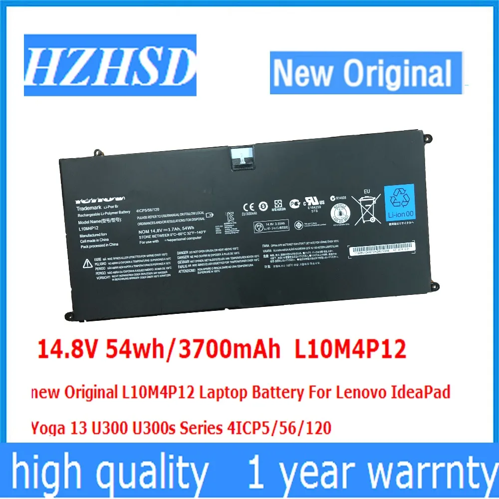 

14.8V 54wh/3700mAh L10M4P12 new Original L10M4P12 Laptop Battery For Lenovo IdeaPad Yoga 13 U300 U300s Series 4ICP5/56/120