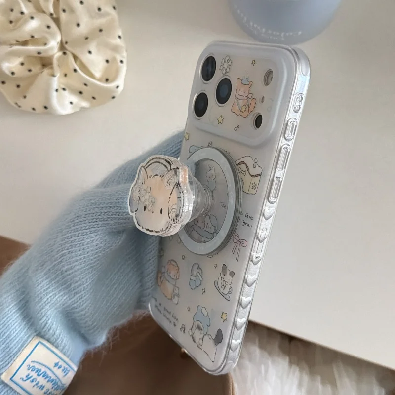 الكورية لطيف الكرتون القط قوس المغناطيسي قضية الهاتف آيفون 17 برو 16 14 15 برو ماكس الحالات مع حامل Magsafe Kawaii 16 Funda #4