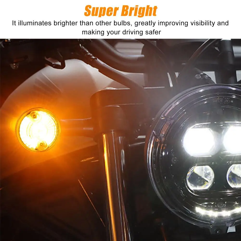 4pcs Motorcycle LED Turn Signals Fog Lamp Mini Signal Lights Brake Lamp Indicator Foglights Waterproof Modified Parts