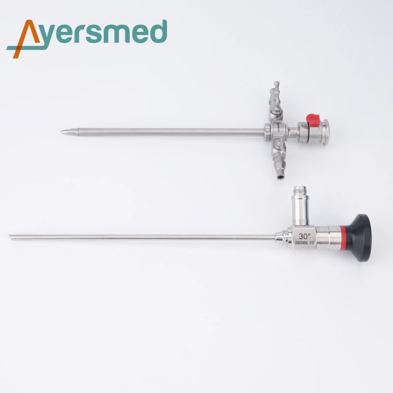 30 Degree ø4 mm x 175mm Arthroscope Endoscope with working Sheath Trocar Quick Click Type