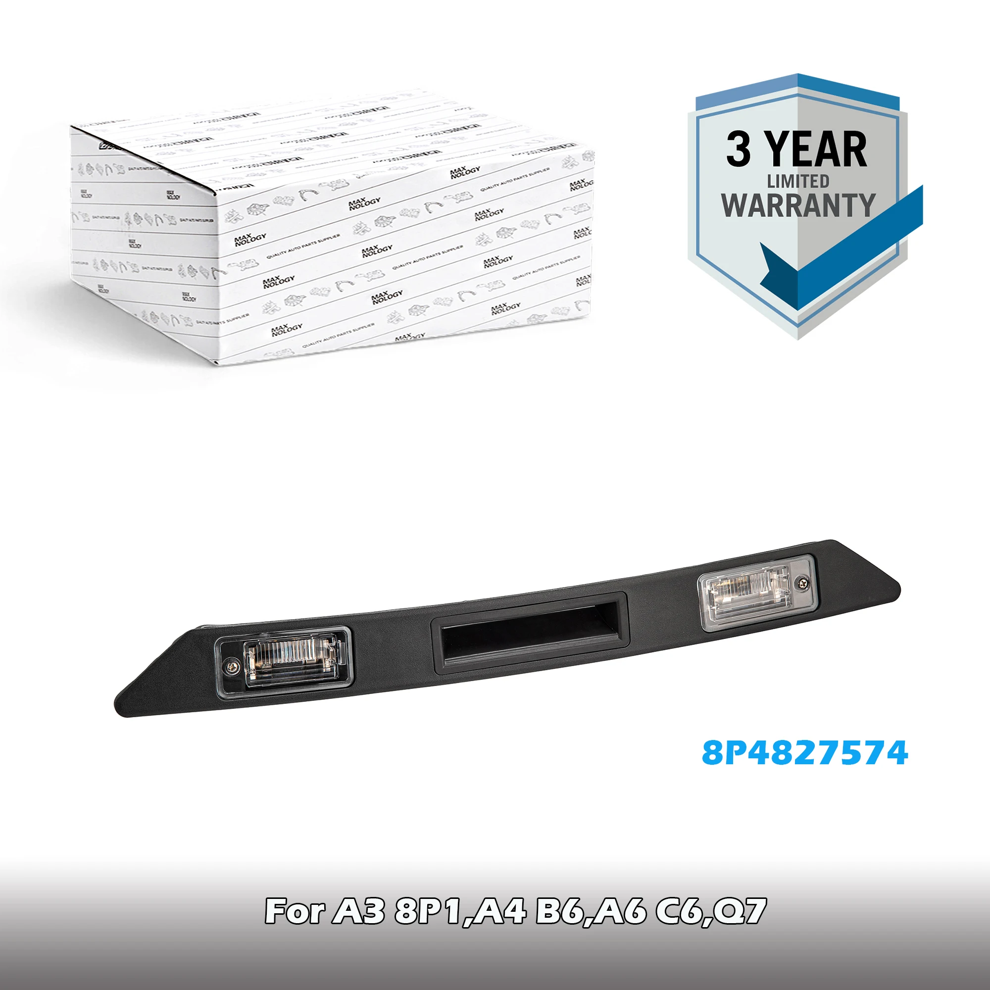 Trunk Tailgate Handle with Licence Plate Light 8P4827574,8P48275743FZ For AUDI A3 8P1,A4 B6,A6 C6,Q7