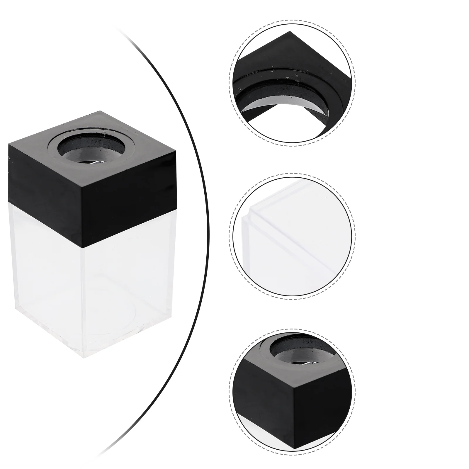 2 Pcs Paper Clip Storage Bucket Photo Holder Organizer Clips Square Container Accessories