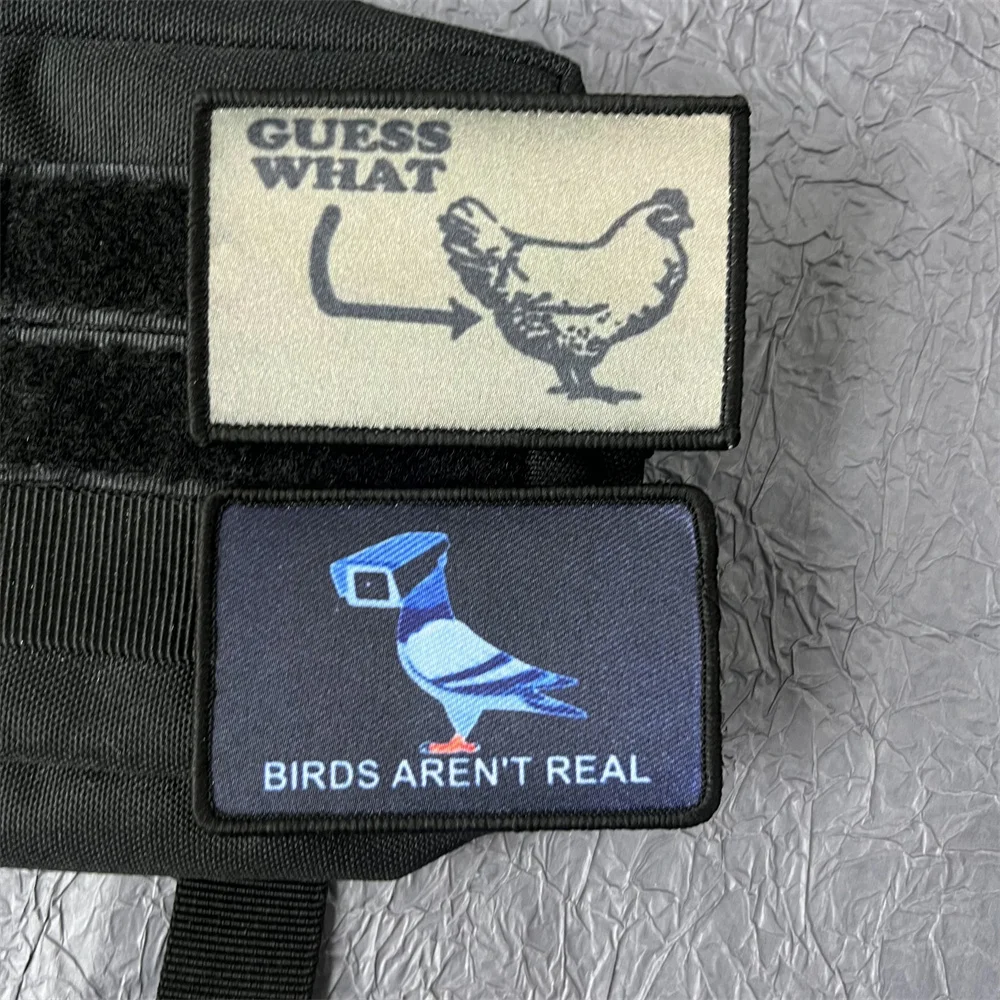 Hen Bird Printing Stickers Patch for Clothes Tactical Military Backpack Patches Hook and Loop Morale Badge