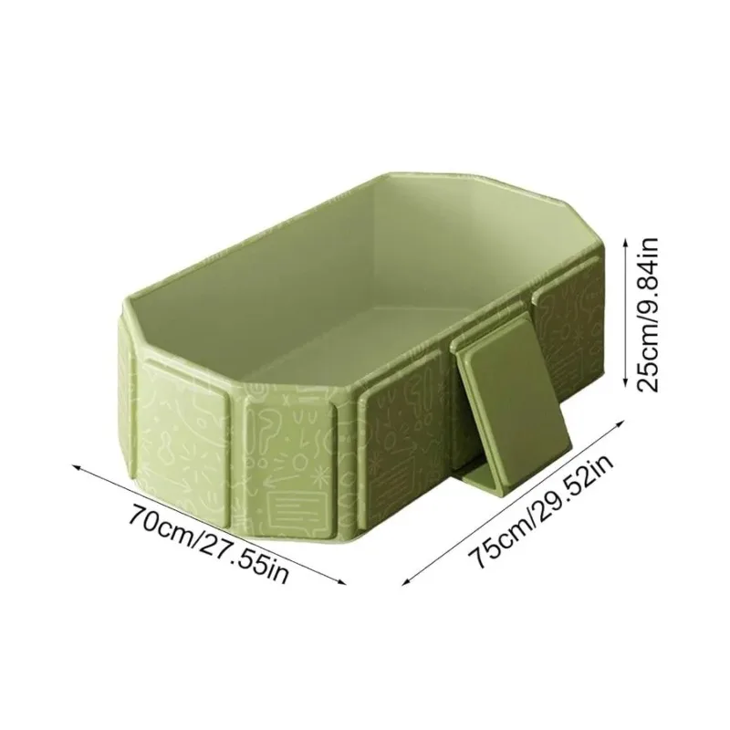 Foldable bathtub for kids and toddlers featuring a drain plug portable baby shower tub with integrated water toy set including
