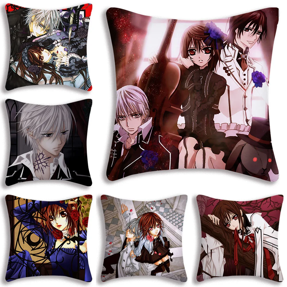 V-Vampire Knight Anime Pillow Covers Cartoon Sofa Decorative Home Double-sided Printing Short Plush Cute Cushion Cover