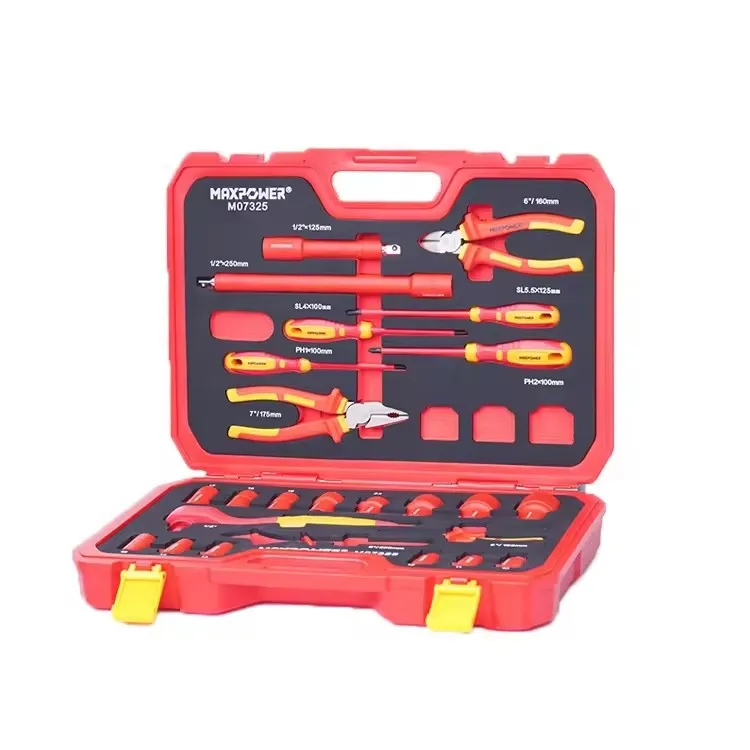 New Household Tools 25 Pcs Screwdrivers Sockets Insulated Tool Set VDE Insulated Maintenance Set