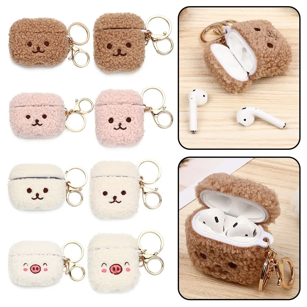 Headphone Box Fluffy Bear Earphone Case Headphones Fur Case Earphone Cover For Apple Airpods 1 2 Pro|Airpods Charging Box