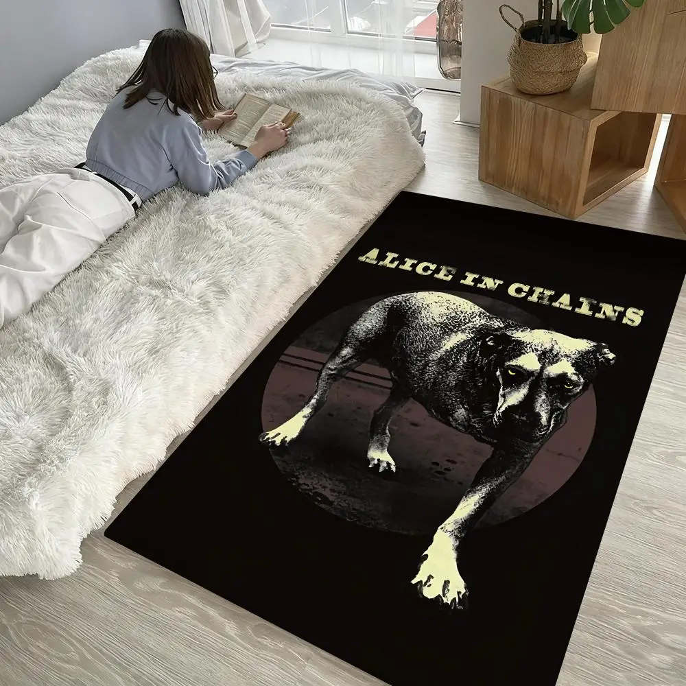 

Rock Band-Alice in C-Chains Floor Mat Soft Thickened Non-Slip Door Mat for Living Room Home Decor Flannel Rugs