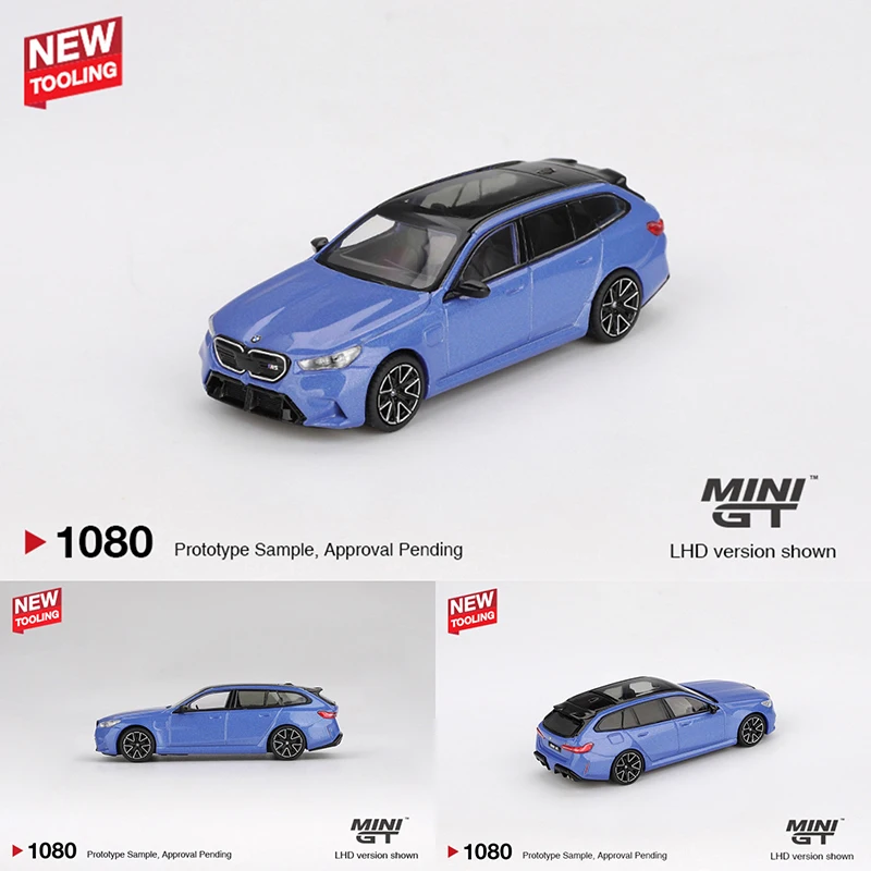 

Предпродажа MINIGT 1080 1:64 BMW M5 Touring G99 Marina Bay Blue Metallic, литая под давлением модель автомобиля, коллекция игрушек