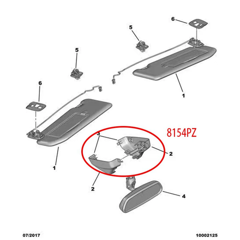 

For 508 Interior Rearview Mirror Base Cover 8154PZ Interior Rear View Miror-Sun Visor Base Mirror Cover