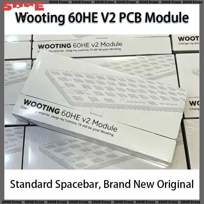Wooting 60HE V2 PCB Module, Standard Spacebar, Magnetic Switch Keyboard PCBA, Bare Board Only, No Case No Keycaps No Switches
