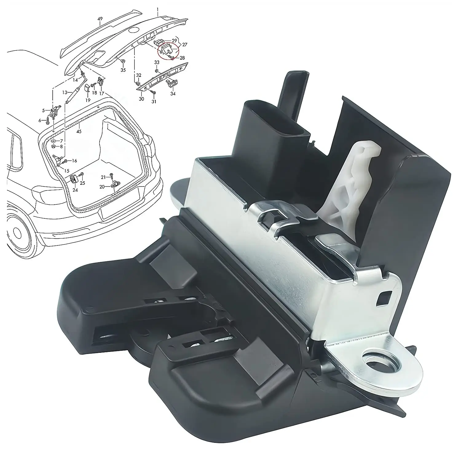 FOR VW GOLF Mk5 Golf Git Golf Mk6 PASSAT TIGUAN SEAT Seat REAR TRUNK LOCK ACTUATOR LATCH 5ND827505 5KD827505 6RD827505