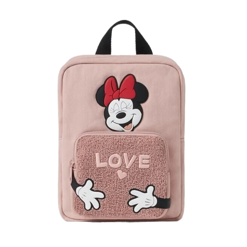 Disney cartoon Minnie Mouse New Kids Backpack Mini Minnie Schoolbag Girls and Boys Cute Shoulder Bag