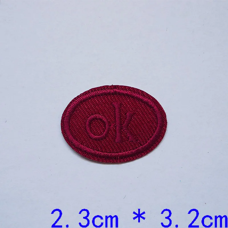 10Pcs Embroidered OK Patches DIY Apparel Repair Fabric Appliques Iron On Sew On Strickers Kids Coats Bags Shoes Decoration Badge