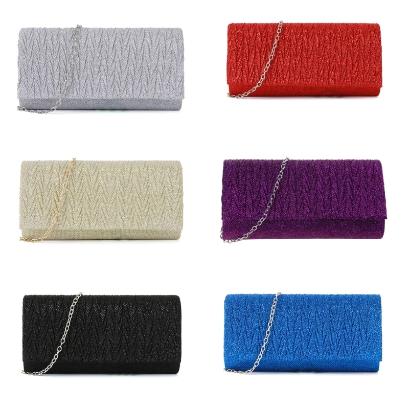 

Elegant Envelope Clutch Bag with Detachable Chain Strap Cocktail Party Ladies Evening Purse for Women