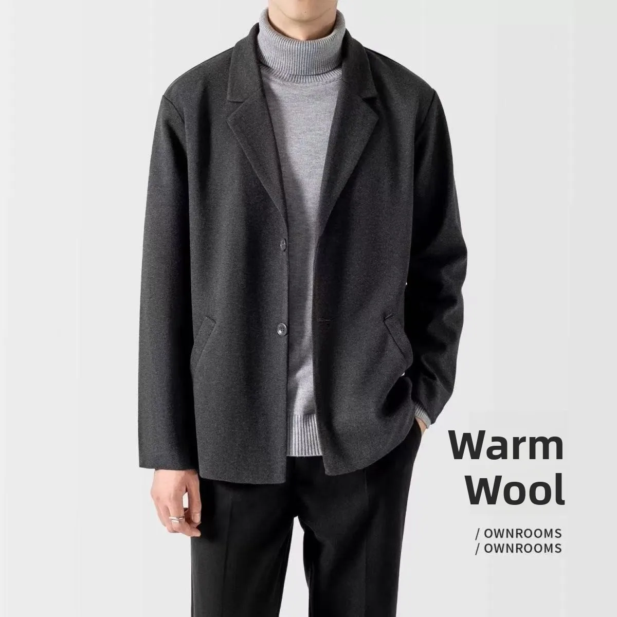 Dark gray woolen coat